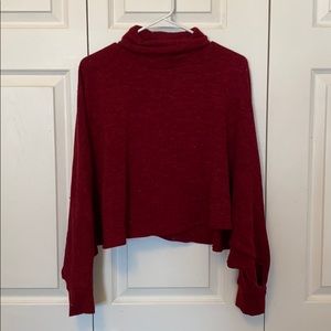 Forever 21 Cropped Dark Red Sweater